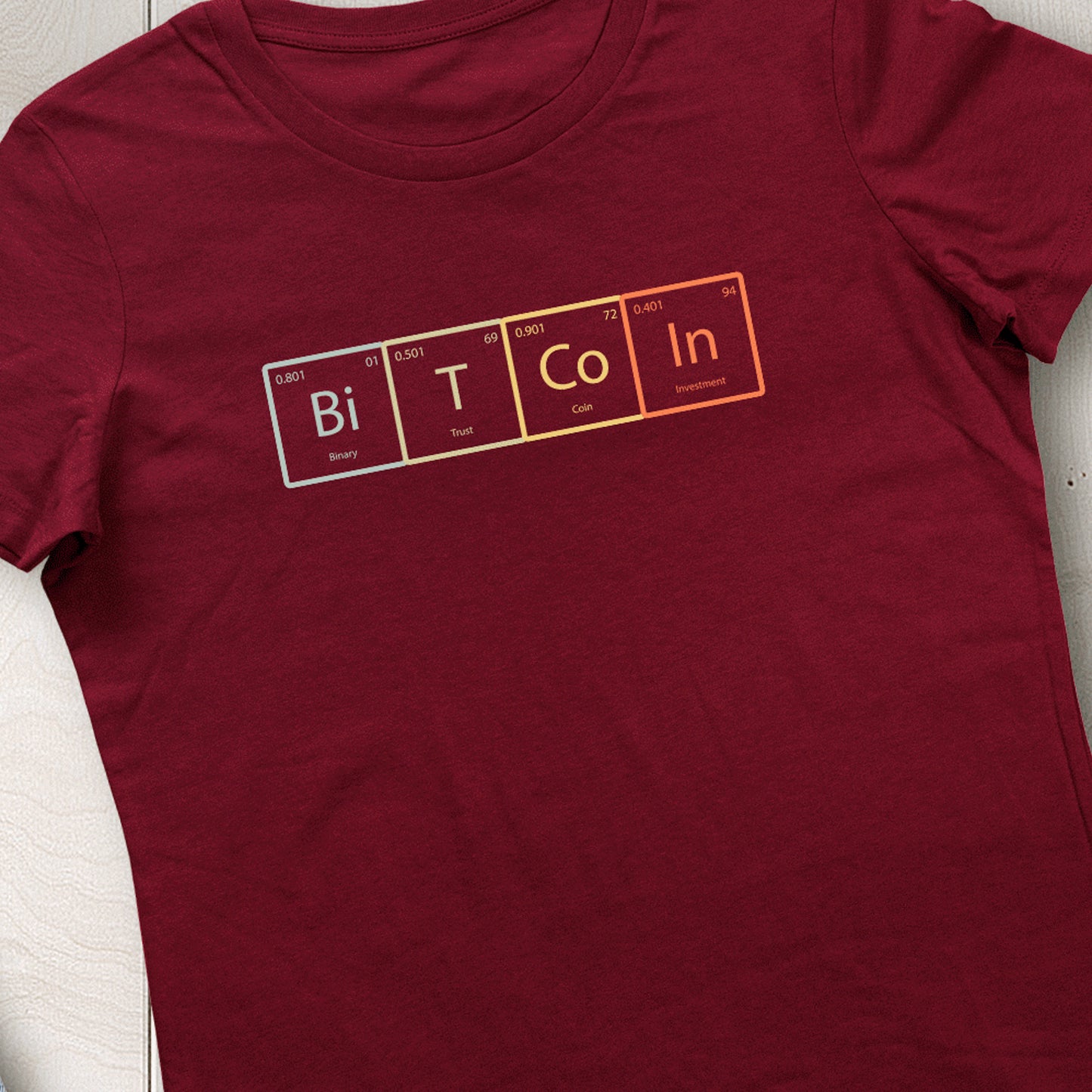 Bitcoin Periodic Table Tshirt Woman