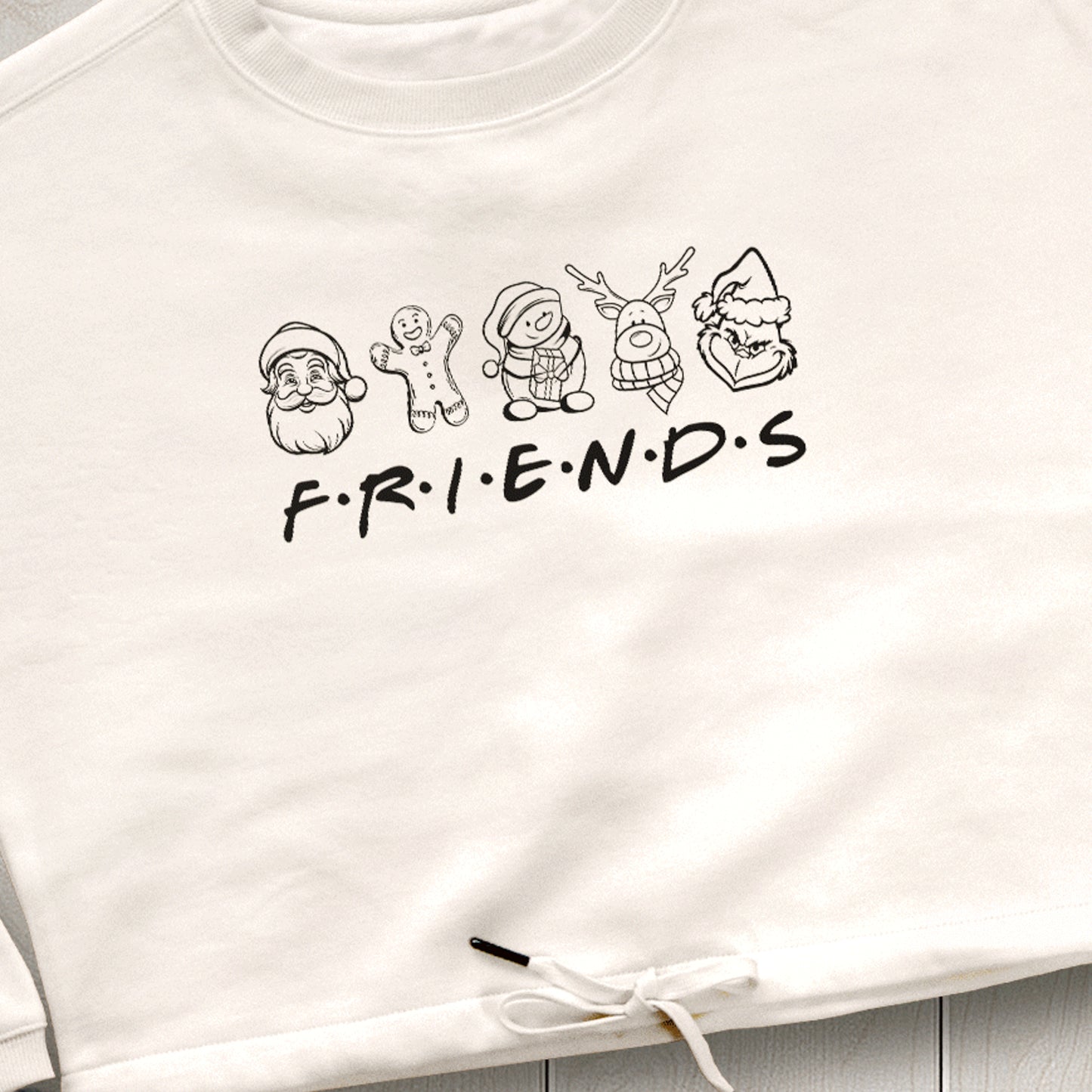 Christmas Friends Sweat Cropped