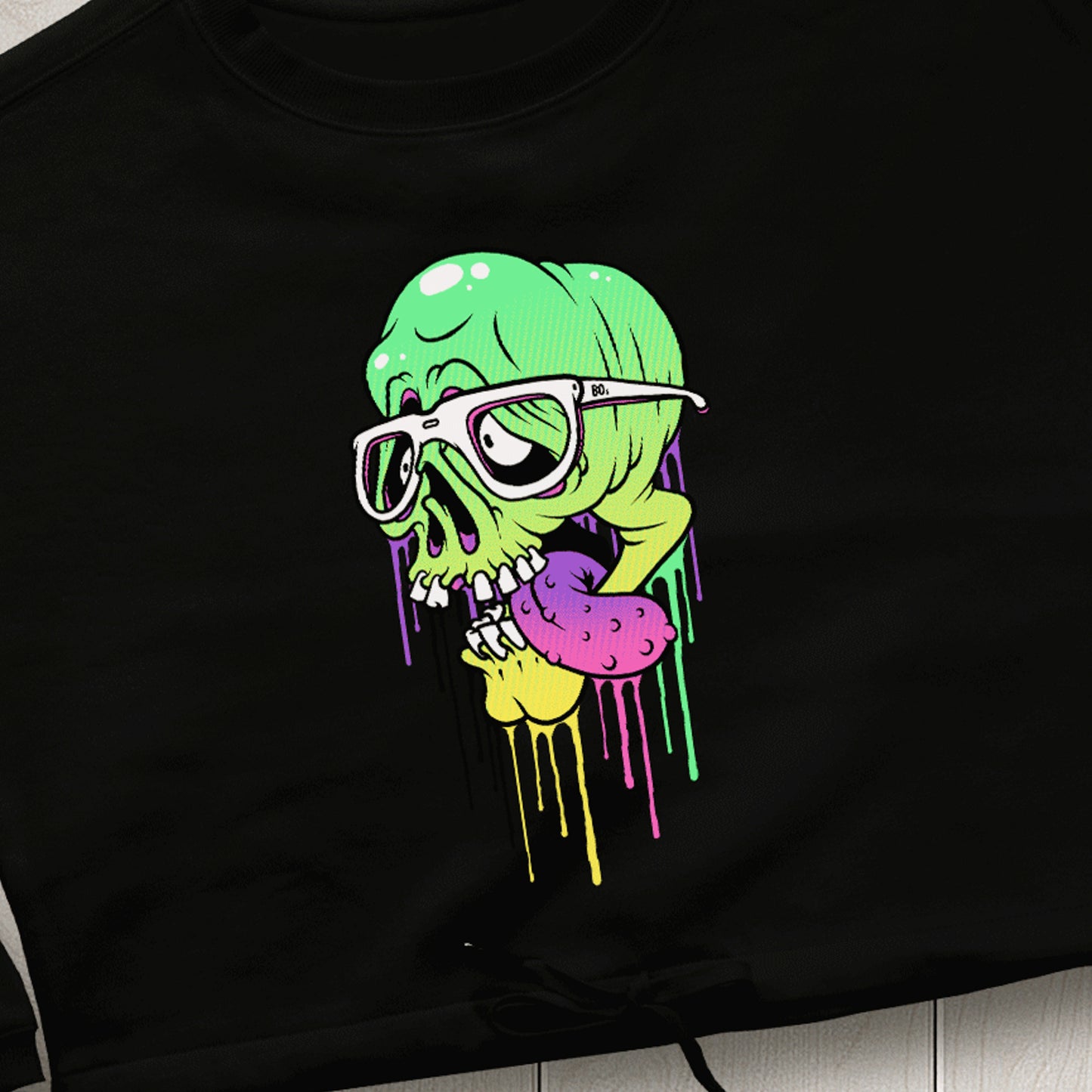 Coloured Skull Sweat Cropped