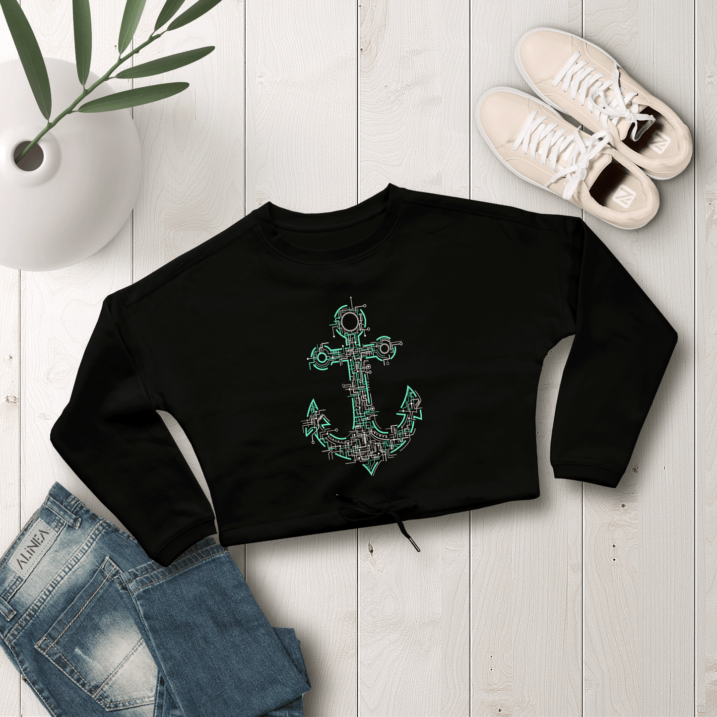 Electric Anchor Sweat Cropped