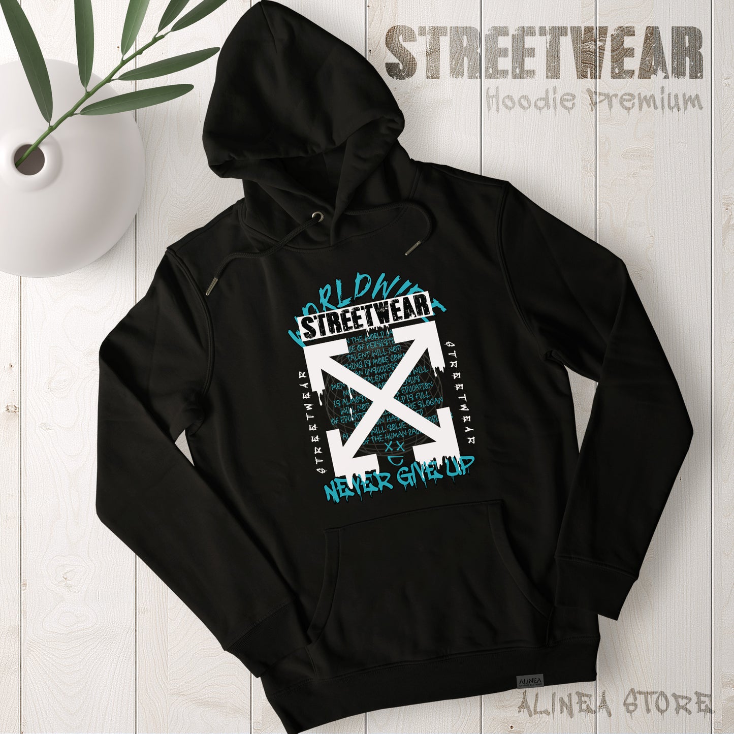 Never Give Up Hoodie Premium