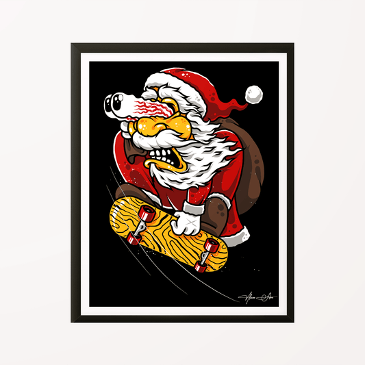 Skater Santa Poster