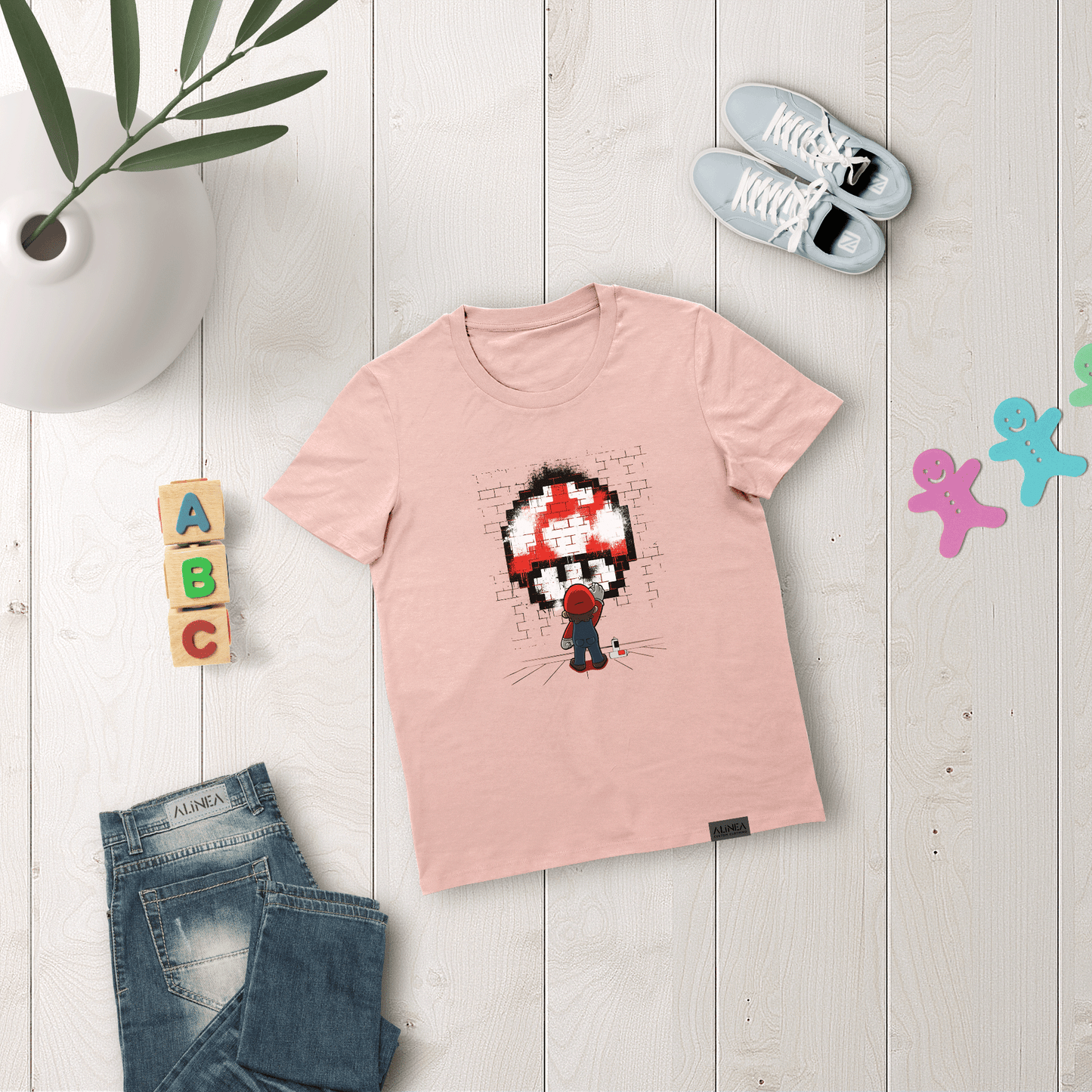 Super Mario Grafitti Tshirt Kids