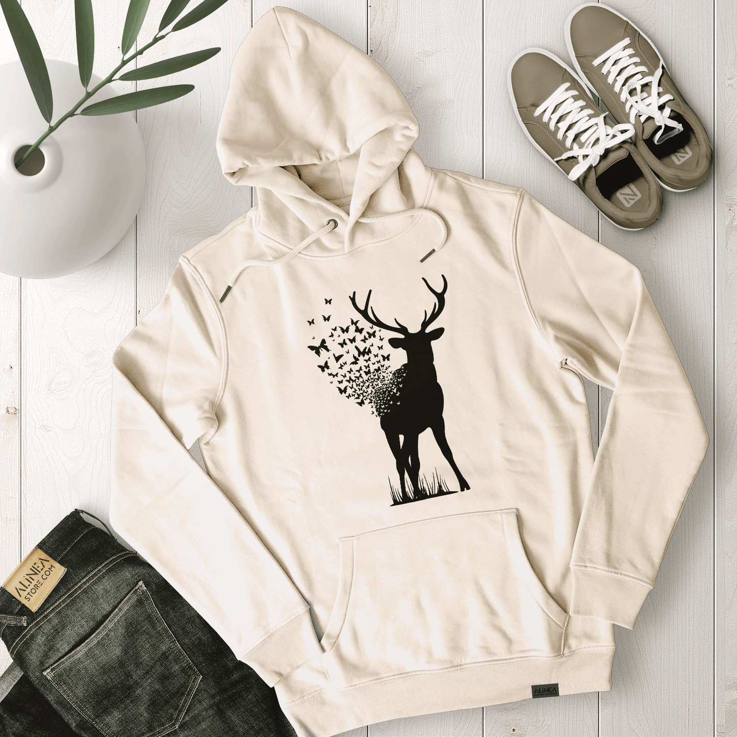 Deer Buterfly Hoodie Premium