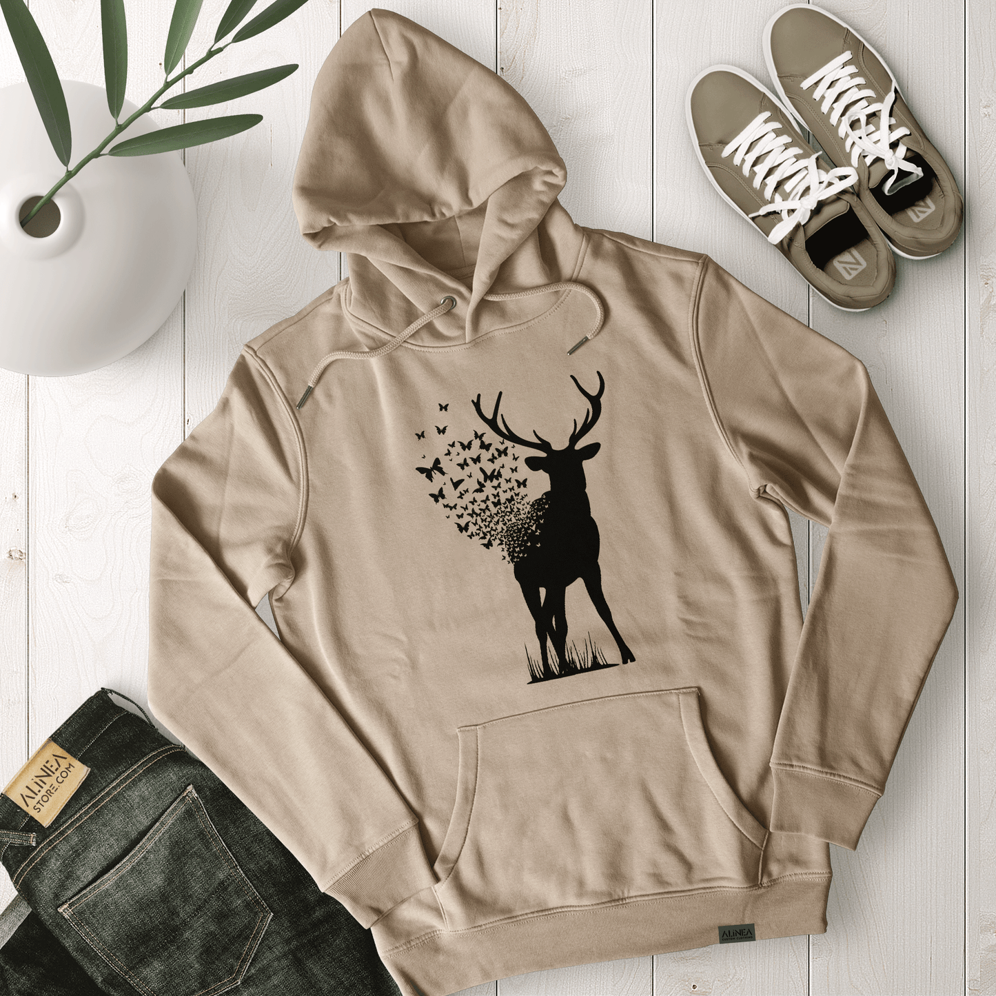 Deer Buterfly Hoodie Premium