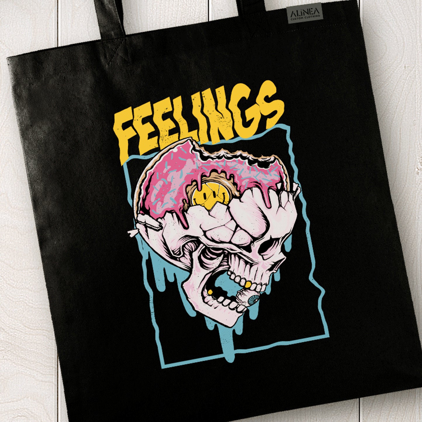 Feelings Skull Tote Bag